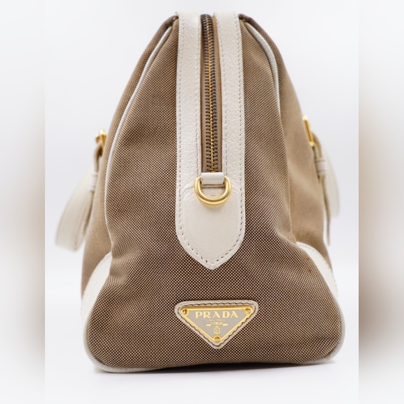 AZ05❤️ PRADA Jacquard Logo Tote Corda Talco - Picture 3 of 15